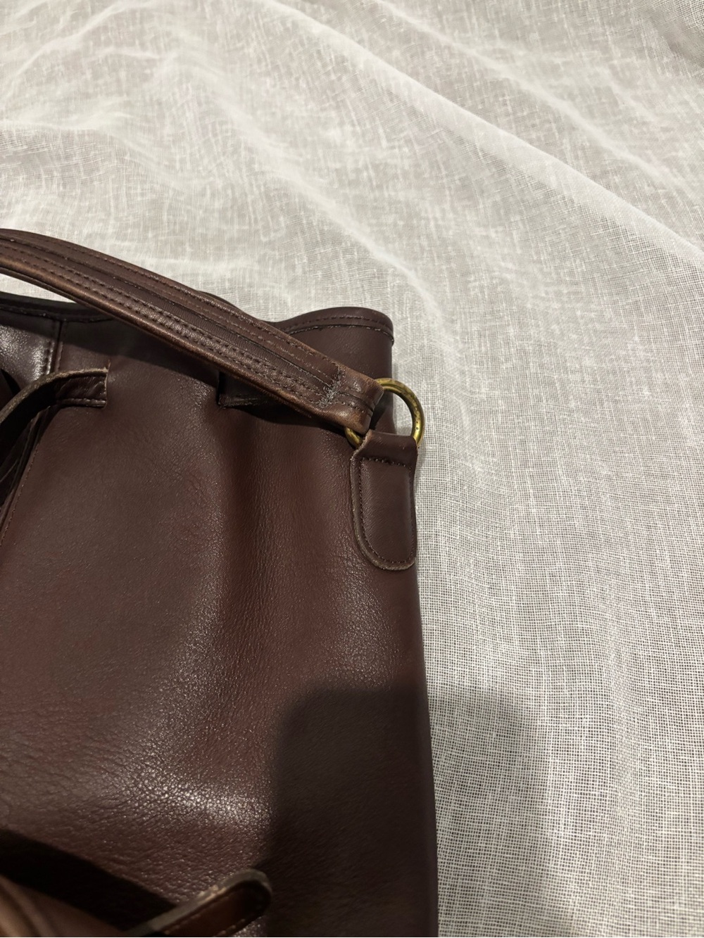 Vintage COACH Brown Leather Sling Handle Daypack Backpack 9992 - Picture 6 of 10